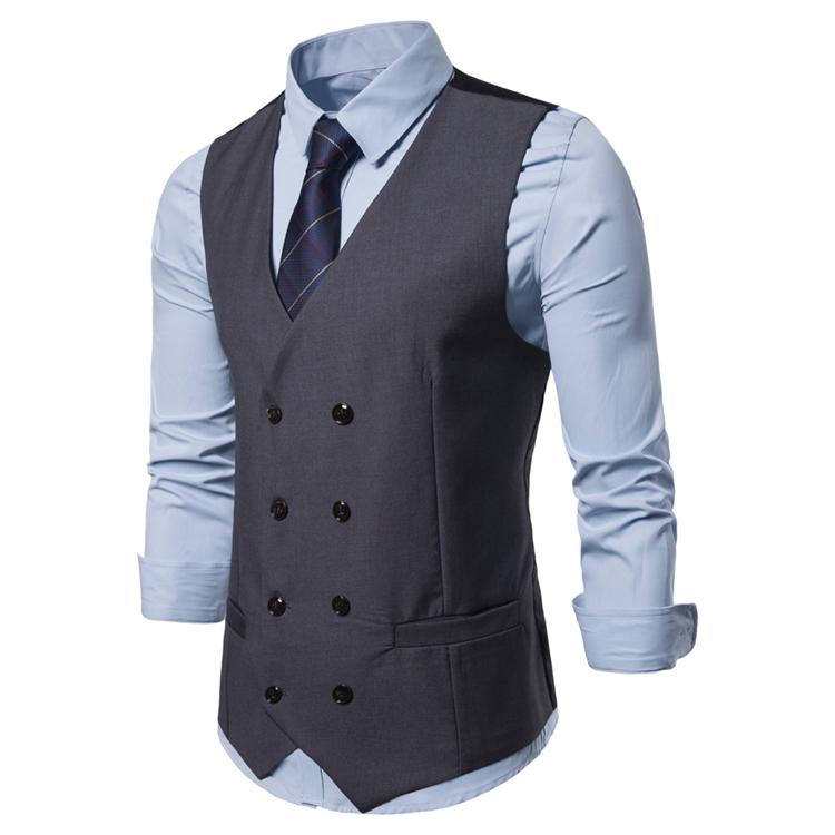 Mens Dress Vests Men's Vest Casual Jacket Business Waistcoat Vest Man Trendy Slim V-neck Men's Suit