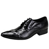 Indo Western Shoes Handmade Men's Business Formal Leather Shoes Pointed Leather Crocodile Pattern Men's Shoes