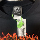 Thrasher T Shirt Thrasher Black Flame Print Loose Short Sleeve