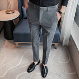 Men Trousers Men's Casual Pants Embroidered Stretch Slim Fit Suit Pants