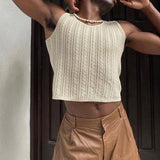 Rave Outfits Mens Vest Hollow Out Knitted