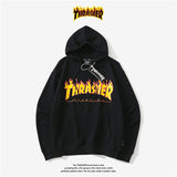 Thrasher Hoodie Sweater Hooded Velvet Padded Loose Long Sleeve