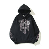 Skeleton Hoodie ASSC Printing plus Velvet Skull Men's and Women's Hoodie Hoodie