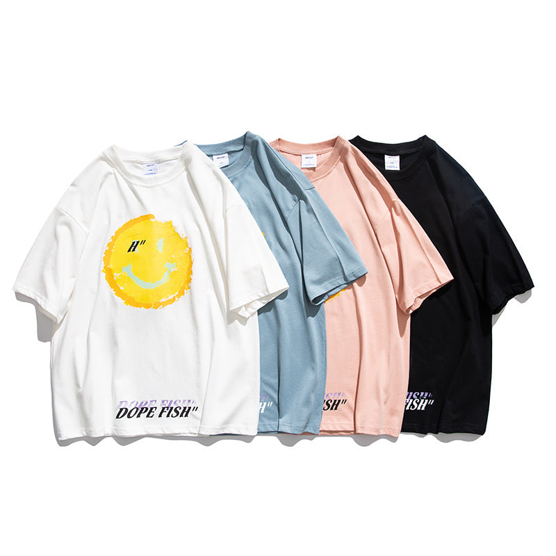 Fashionable Printed Short-Sleeved T-shirt Men's and Women's Half-Sleeved Summer Sports Top Casual T-shirt