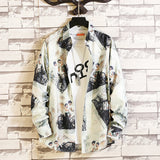 Men's Shirts Printed Large Size Long Sleeve Shirt