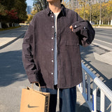 Corduroy Patch Jacket Corduroy Shirt Men Baggy Coat