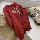 Diana Harvard Sweatshirt Heart Printing Brushed round Neck Pullover Yellow Sweater