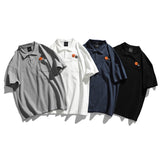 Man Summer T Shirt Loose Preppy Style Polo Shirt Half Sleeve