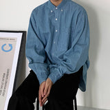 Denim Shirts Men's Spring and Autumn Loose Long Sleeve Shirt Coat