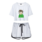 Dreamwastaken Men's Novelty Hoodies Dream Merch Shirt Printed Casual Fashion Loose Exposed Navel Suit
