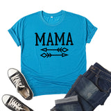 Boy Mama T Shirt Mama Bow and Arrow Printed Short Sleeve round Neck T-shirt