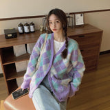 Preppy Aesthetic Outfits Cardigan Knitted Coat Women Autumn and Winter Loose