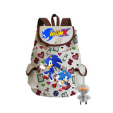 Sonic Backpack Hedgehog Sonic Backpack Cute Pattern Drawstring Backpack