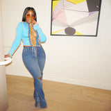 Women Plus Size Jeans Fashion Ripped Jean