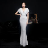 Sequin Evening Dress Elegant Evening Party Dress for Women Autumn