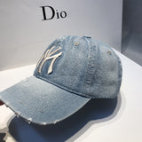 La 59fifty Hats Letter Baseball Cap Female Cowboy Hat Soft Peaked Cap