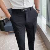 Men Trousers Fashionable Embroidered Casual Suit Pants