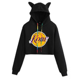 In Memory of Kobe Hoodie Kobe Peripheral Printed Women's Navel Cat Ears Hooded Sweater
