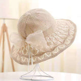 Straw Hat Summer Sun Hat Crocheted Weaving Hollow Hat
