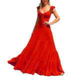 Women Bohemian Dress Summer Sexy Chest Wrap Backless Dress