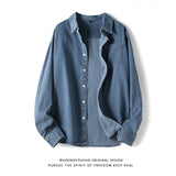 Men's Shirts Denim Shirt Men's Long Sleeve Autumn Shirt plus Size