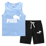 Children Pokemon Pikachu Tshirts & Shorts Summer Vest Middle Pants Sports Casual Sleeveless Two Pieces