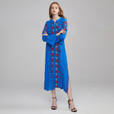 Women Dresses Bohemian Fashion Embroidered Floral V-neck Dress