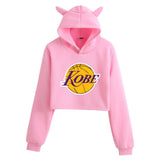 In Memory of Kobe Hoodie Kobe Peripheral Printing Casual Women Navel Cat Ear Sweater