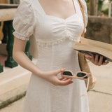 Women Cottagecore Dress Princess Dress Slim White Dress Dress