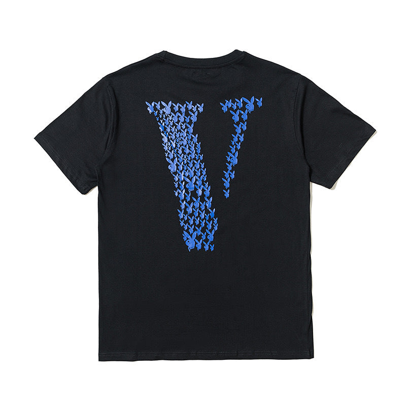 Playboi Vlone Shirt V-Print Short Sleeve T-shirt