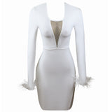 Women Bodycon Dress See-through Tight Bandage Dress