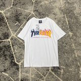 Thrasher T Shirt Flame Classic Limited Purple Fire Couple T-shirt Shirt