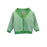 Toddler Boys Sweater Boys' Knitted Plaid Sweater Cardigan Coat
