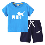Children Pokemon Pikachu Tshirts & Shorts Cotton Short Sleeve Shorts Two Pieces Neutral