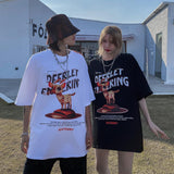 Men's T-shirt Summer Casual Tops Cartoon Printed Short Sleeve T-shirt Men's I round Neck Half Sleeve Trendy Loose