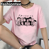 Friends Joey T Shirt Friends Pink Casual Loose-Fitting T-shirt