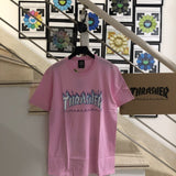 Thrasher T Shirt Ice Blue Flame Loose Short Sleeve