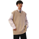 Men's Sweater Knitted Slicing Sweater Vest