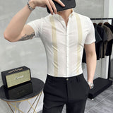 Men 'S Shirt Summer Thin Men 'S Color Matching Short Sleeve Shirt