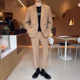 Double Brewed Seersucker Suit Spring Men Leisure Suit