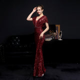 Sequin Evening Dress Elegant Evening Party Dress for Women Autumn