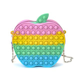 Pop Fidget Toys It Purse Bag Children's Student Fashion Satchel Rainbow Color Decompression Bubble Music Toy Bag