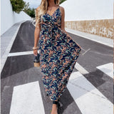 Beth Dutton Bohemian Dress Summer Spring Midi Dresses Sleeveless Spaghetti-Strap Floral Print Dress