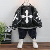 Toddler Boys Jackets Boy's Leather Jacket Coat Children's Baseball Uniform