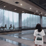 Fog Essentials Tshirts Fear Of God Fog Multiline Essentials Forest Print Short-Sleeved T-shirt for Men and Women