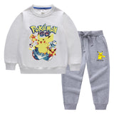 Children Pokemon Pikachu Hoodie & Pant Set Two-Piece Baby Cotton Sweater Set