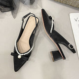 Nude Block Heel Sandals Bow Sandals