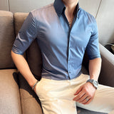 Men Shirts V-neck Half Sleeves Shirt