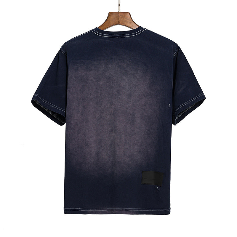 We11done T Shirt Letter Print Loose Men's and Women's round Neck Short Sleeve Cotton