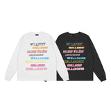 We11done Hoodie Graffiti Letters Gradient round Neck Pullover Men's Women's Pullover